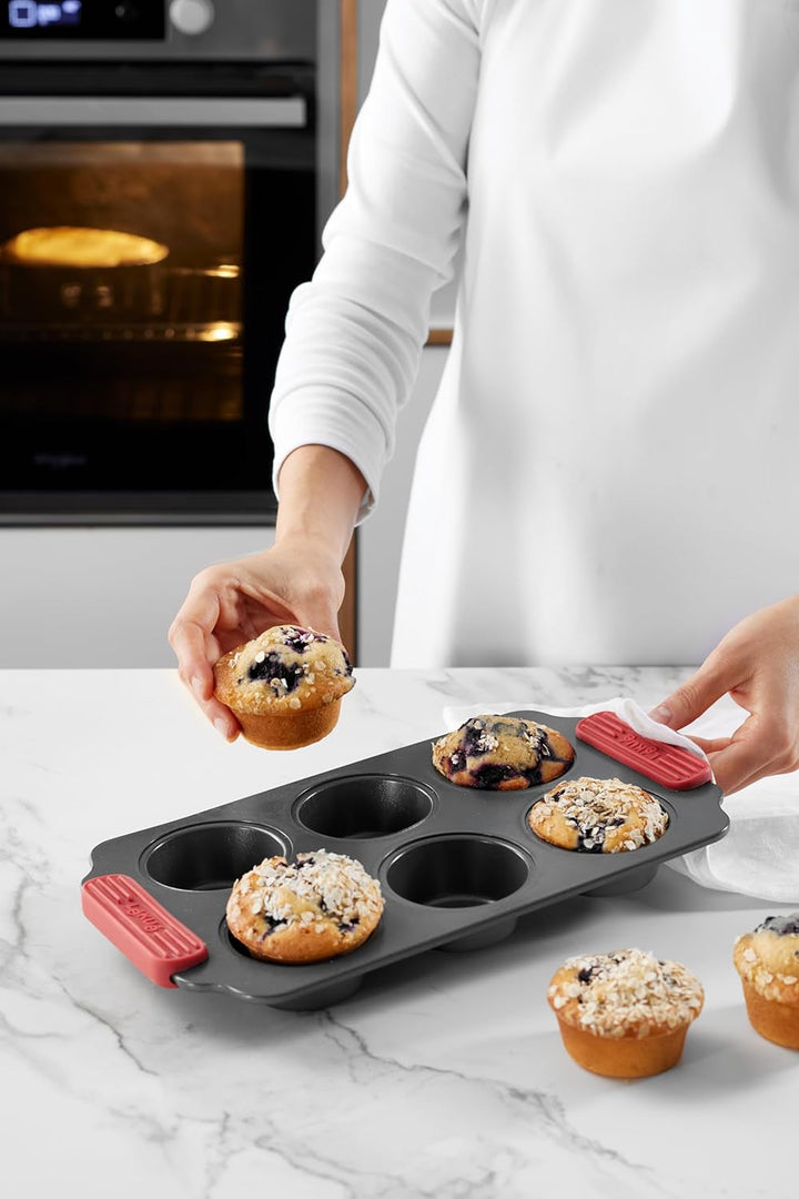Lékué Muffin-Backform, Antihaftbeschichtet, Metall, 6 Mulden Matrite si tavi pentru copt Naty Shop