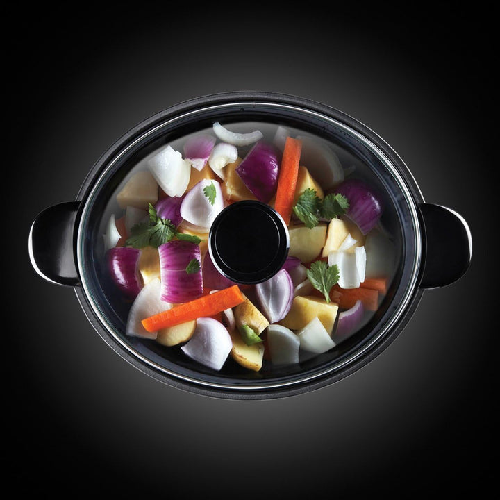 Russell Hobbs Slow Cooker, 3,5 litri cu strat antiaderent, oțel inoxidabil, 3 setări de temperatură și funcție de menținere la cald, 160 W Slow Cooker Naty Shop