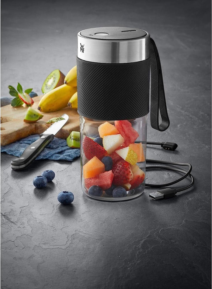 WMF Küchenminis Mix on the Go 300 Ml, Mini Mixer to Go, USB Mixer Smoothie Maker, Aufladbarer Personal Blender, Tragbarer Mixer Für Smoothies, Shakes Bucatarie Naty Shop