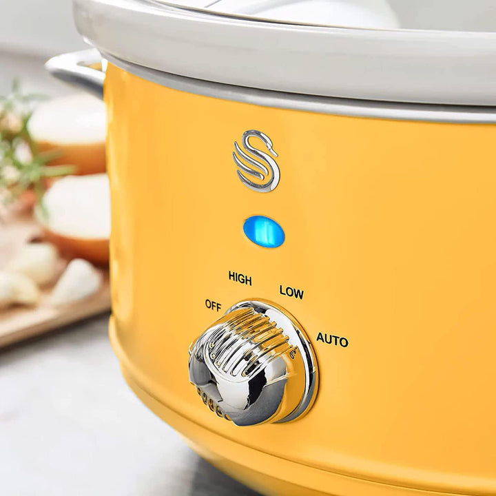 Swan Retro SF17031YELNEW Slow Cooker 6.5 litri, 320W Slow Cooker Naty Shop