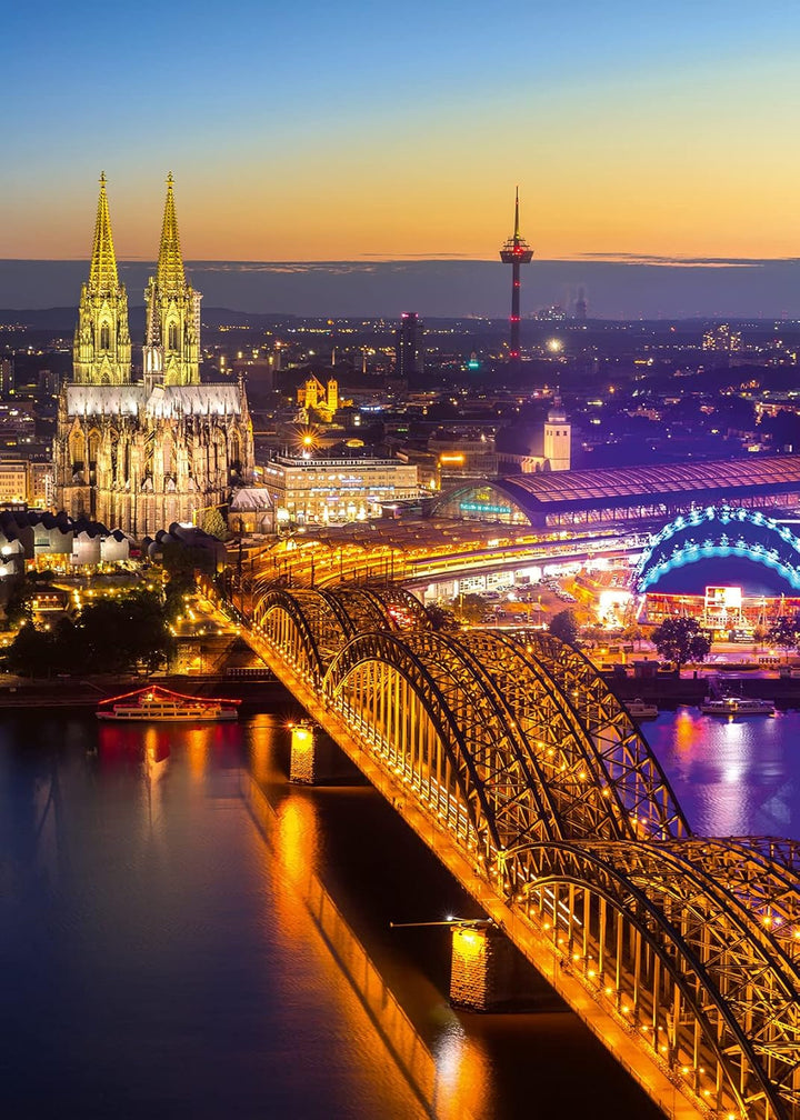Ravensburger Puzzle 12000364 1000 piese - Leuchtendes Köln - Puzzle pentru adulți și copii de la 14 ani, Puzzle cu motivul orașului Köln, [Exclusiv la Amazon] Puzzle Naty Shop Versiune veche