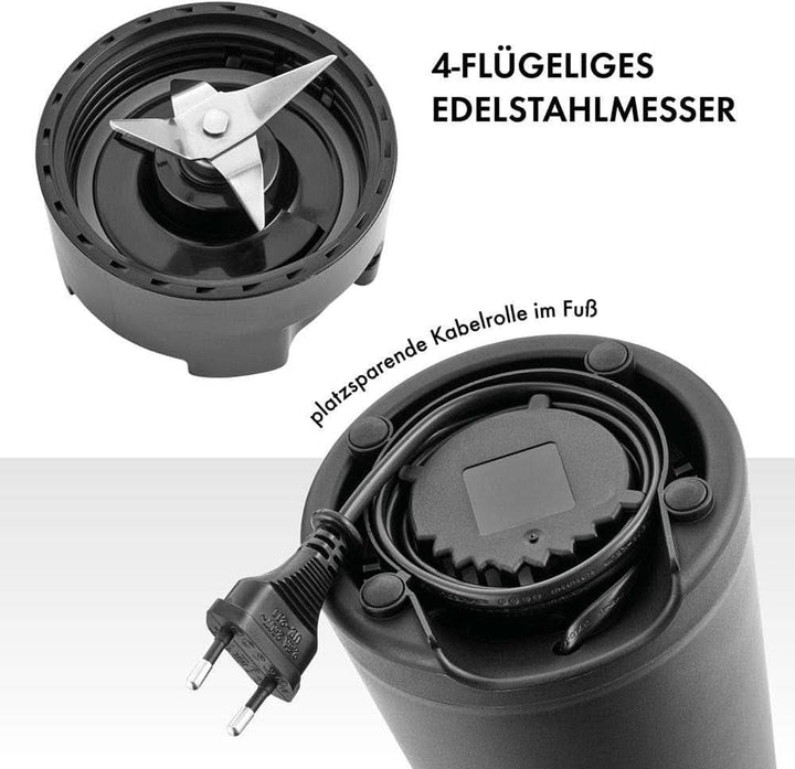 ZWILLING Standmixer, Smoothie Maker, Inkl. Trinkflasche Mit Verschluss, 600 Ml, 300 Watt, Edelstahl/Kunststoff, Schwarz Bucatarie Naty Shop