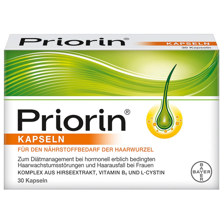 Priorin capsule - capsule de păr cu nutrienți pentru rădăcinile părului - pentru tulburări hormonale ereditare de cădere și creștere a părului - 1 x 120 capsule Ingrijirea parului Naty Shop 30 capsule
