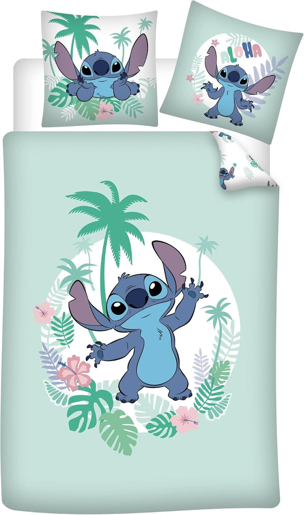 Lenjerie de pat pentru copii Stitch, cuvertură reversibilă 100% bumbac Lenjerie de pat - copii Naty Shop Default Title