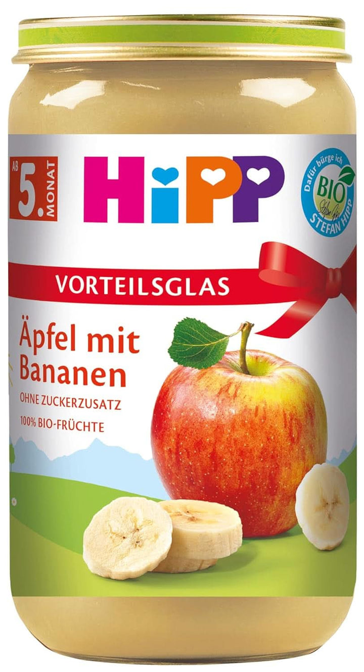 Hipp Fruits Mere cu Banane, Pachet 6 (6 x 250 g), din luna a 5-a Mama si Copilul Naty Shop