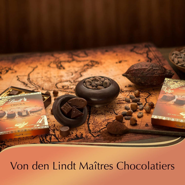 Lindt - Praline Creola, 15 bomboane de ciocolata in 4 sortimente delicioase, fara alcool, 165 grame Bomboane de Ciocolata Naty Shop
