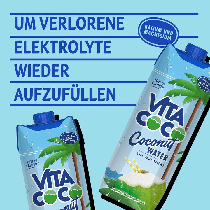 Vita Coco Pure Coconut Water 6 x 1litru, hidratant natural cu electroliți, fără gluten, plin de vitamina C și potasiu Naty Shop