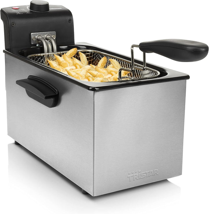 Friteuză Tristar, Capacitate 3L, 2000 W, Tehnologie Cool Zone, Oțel inoxidabil Electrocasnice Naty Shop Fără fereastră de vizualizare și filtru Clasic