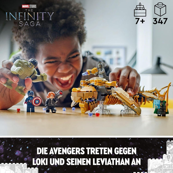 LEGO Marvel Avengers Vs. Leviathan, jucărie de construcție, set cu Hulk și minifigurinele Captain America, Loki, Black Widow și Chitauri, set de joacă Avengers pentru băieți și fete de peste 7 ani 76290 Seturi de constructie Besuche den LEGO-Store