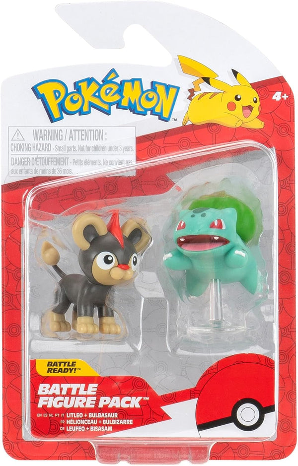 Pokémon PKW3583 - Battle Figure Pack - Leufeo & Bisasam, Figuri oficiale detaliate, 5 cm fiecare Action figures Naty Shop Titlu implicit