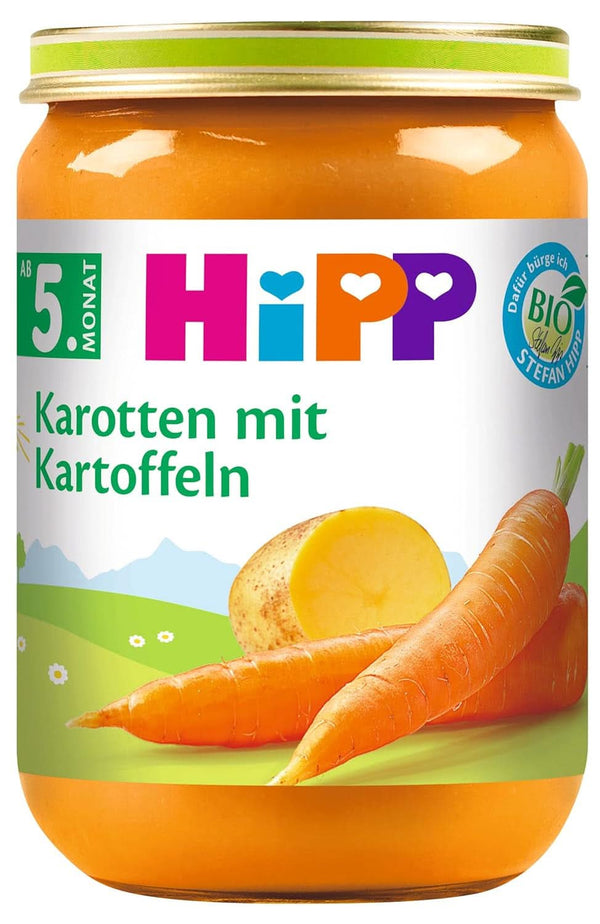 Hipp Morcovi timpurii organici cu cartofi, pachet de 6 (6 x 190 g) Mama si Copilul Naty Shop