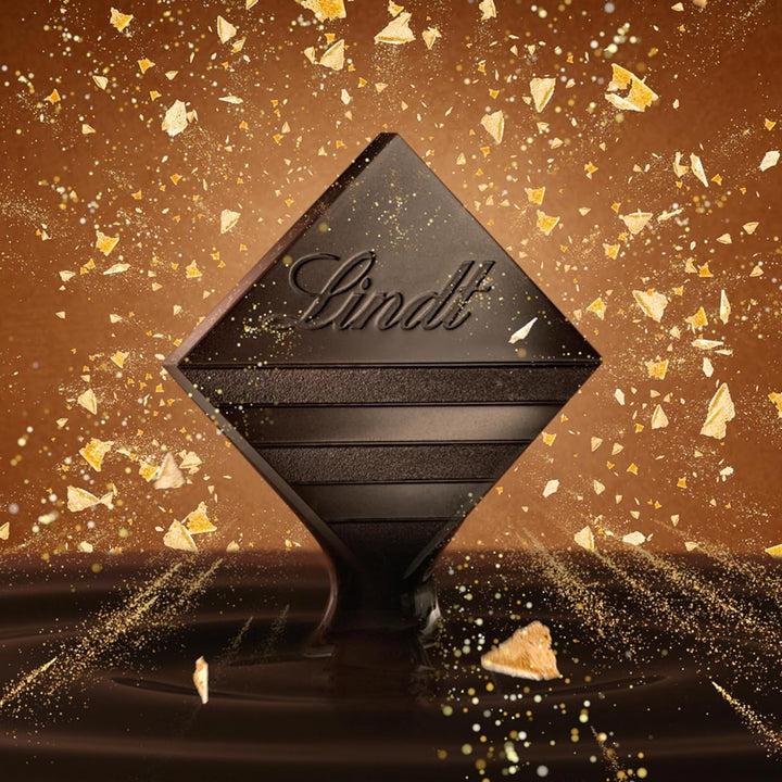 Lindt EXCELLENCE Pailleté Biscuits & Caramel - Ciocolată fină cu tartă, 100 grame Bomboane de Ciocolata Naty Shop