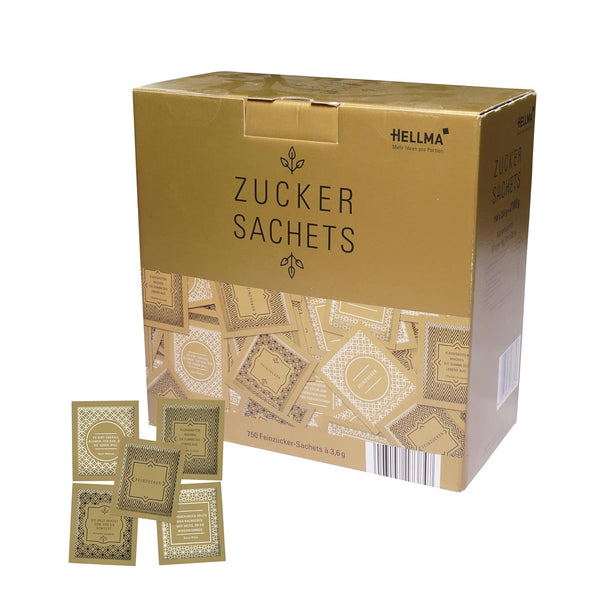 Hellma Zucker-Sachets Goldline 750 Stk. Je 3,6 G – 3,6 Kg Vorrats-Box - Zuckertütchen Einzeln, Für Kaffee Oder Tee Indulcitori Naty Shop Default Title