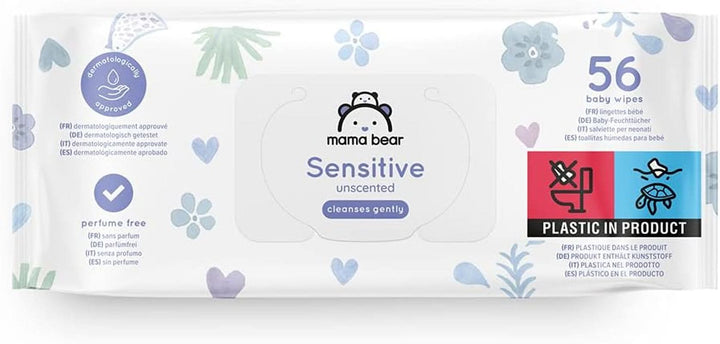 Șervețele sensibile pentru bebeluși Mama Bear, fără parfum, 1008 număr (18 pachete de 56) Naty Shop