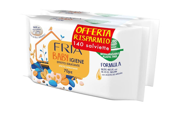 Șervețele umede, pachet de 2 (2 x 72 șervețele) Servetele Umede Bebelusi Naty Shop
