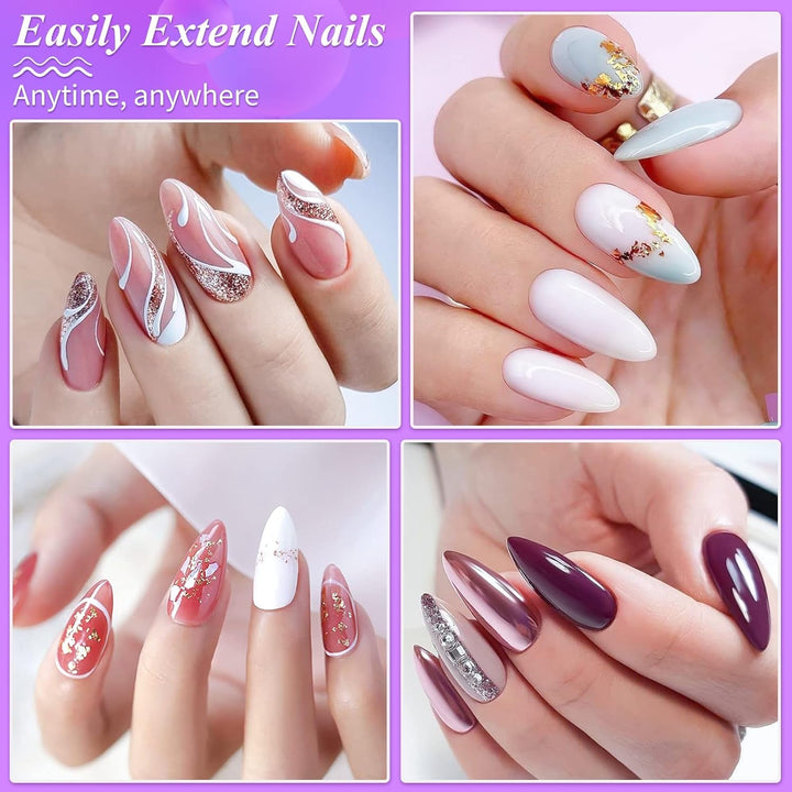 Becellen 500 bucăți vârfuri unghii artificiale, vârfuri unghii cu gel moale, acoperire completă, vârfuri pentru unghii cu gel, unghii artificiale pre-lustruite, set unghii cu lipici pentru nail art DIY (migdale)