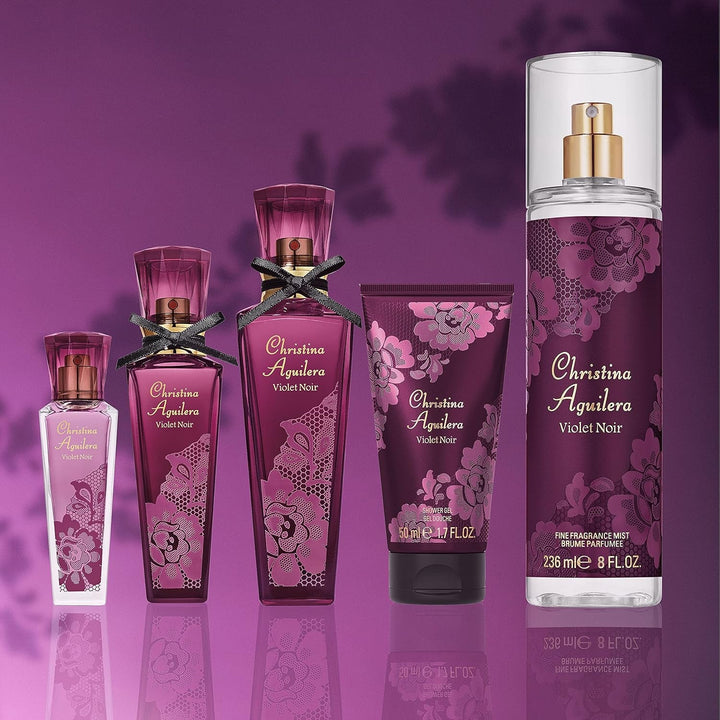 Christina Aguilera - Violet Noir Fine Fragrance Mist, Parfum cu note florale și fructate, Parfum pentru femei - 236 ml