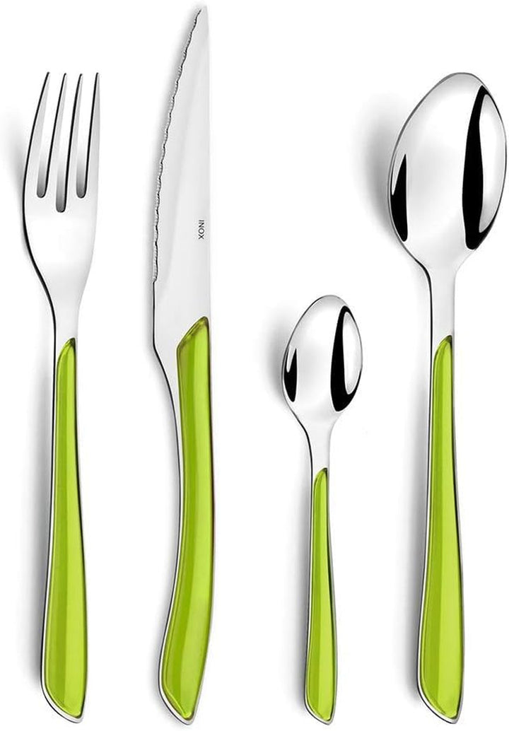 Amefa ECLAT set de tacâmuri NATURE, 24 de piese, 6 persoane Bucatarie Naty Shop Lucios monocrom Anason verde 24 de piese