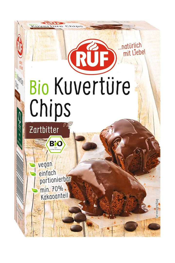 RUF Couverture Chips Ruby, 100 grame Glazuri si Decor Naty Shop 150 grame Ciocolata Neagra