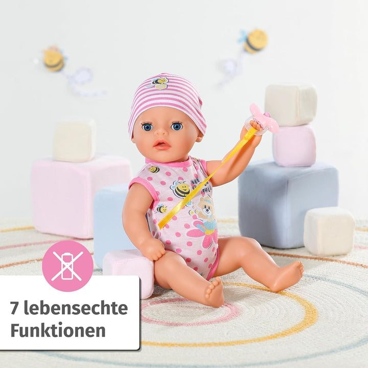BABY Born Lena (fetiță) 36 cm, păpușă cu 7 funcții pentru copii de la 1 an, funcționează fără baterie, păpușă mare de 36 cm, 834596 Zapf Creation, roz Papusi Naty Shop