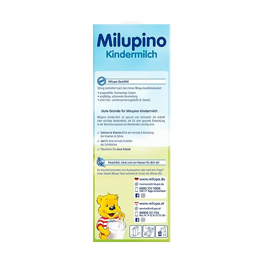 Lapte pentru copii Milupino gata de băut (6X1L), de la 1 an, pentru copiii mici în faza de creștere Naty Shop