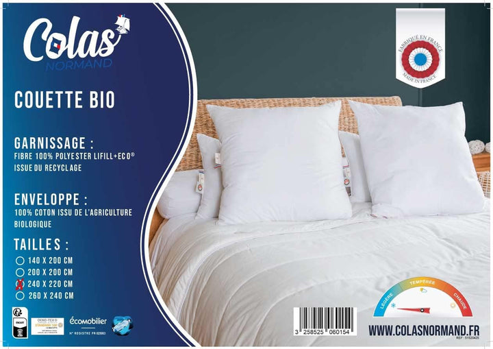 COLAS NORMAND | Cuvertură ușoară, 240 X 220 cm, bumbac organic, umplutură reciclată Plapumi si pilote Naty Shop