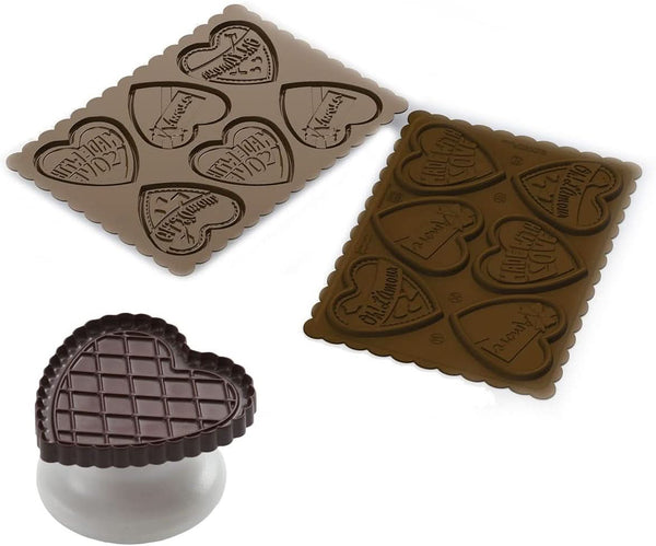 Silikomart 22.166.77.0165 CKC06, Set forma Ciocolata si Decupator Bucatarie Naty Shop