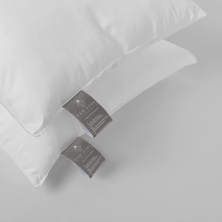 FAM Home Pernă 80X80 Set de 2 Microfibre moi - Pernă 80X80 Suferă de alergii Cu suport optim pentru gât și cap - Pernă interioară Respirabilă Reglarea umidității Antibacteriană Perne ortopedice cervicale Naty Shop