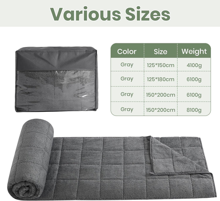 Pătură ponderată 8 Kg Pătură ponderată Pătură grea pentru dormit Adulți Gri 150 X 200 Cm Pătură confortabilă Pătură ponderată Pătură de viață pufoasă Paturi si Cuverturi Good Nite