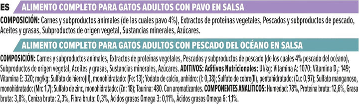 Purina Pro Plan Hrană umedă pentru pisici, pentru adulți, delicat bogată în curcan și pește, 4 pachete a 10 pungi a 85 g