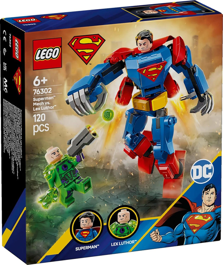 LEGO DC Superman Mech Vs. Lex Luthor - Jucărie de supererou cu 2 minifigurine - Figurină de acțiune construibilă cu brațe, picioare și degete mobile - Cadou pentru băieți și fete cu vârsta peste 6 ani 76302 Seturi de constructie Besuche den LEGO-Store