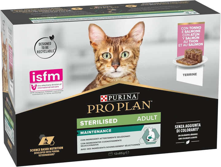 Purina Pro Plan Hrană umedă pentru pisici, pentru adulți, delicat bogată în curcan și pește, 4 pachete a 10 pungi a 85 g
