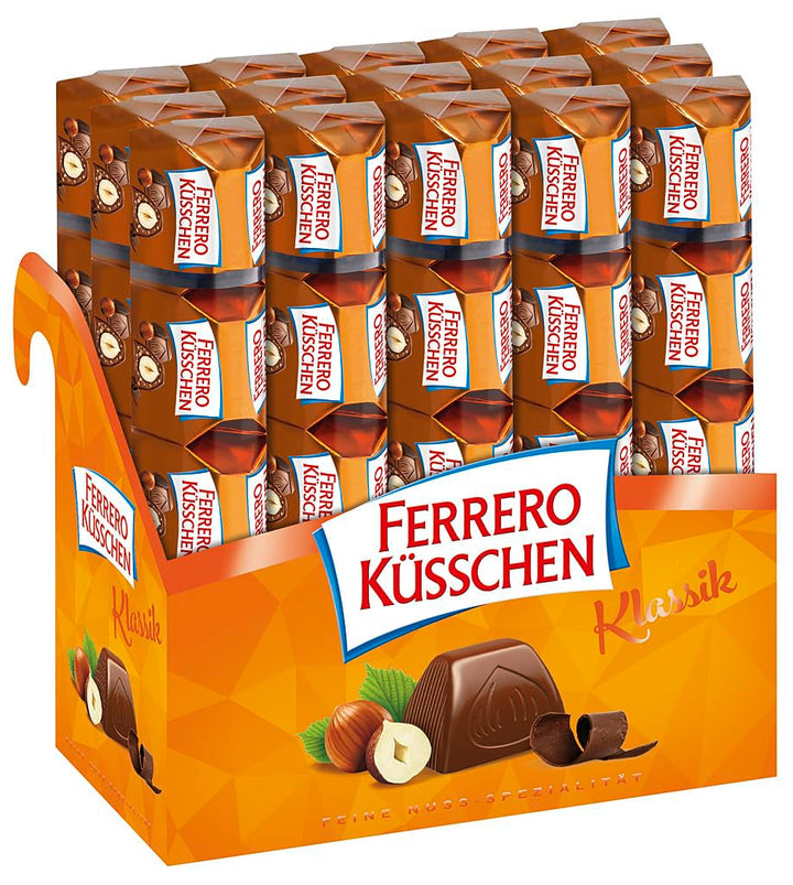Ferrero Kisses Classic – Alune prăjite crocante acoperite cu ciocolată fină Bomboane de Ciocolata Naty Shop 15 X 44 grame