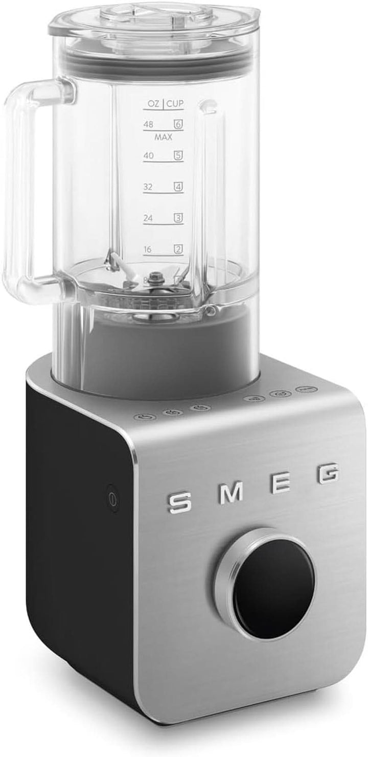 SMEG, Hochleistungsmixer BLC01BLMEU, 5 Voreingestellte Programme, 9 Manuelle Geschwindigkeitsstufen, Pause & Pulse-Funktion, Kunststoffgehäuse, Rutschfeste Basis, 1400 W, Schwarz Bucatarie Naty Shop