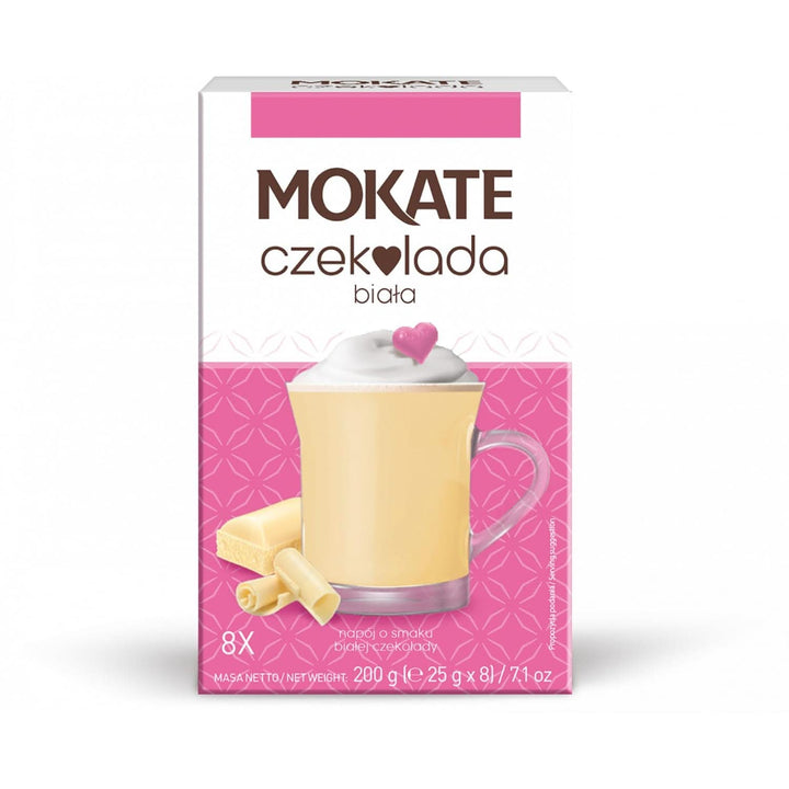MOKATE® Ciocolată caldă neagră - 1 pachet 180 grame - 10 plicuri Cacao si Ciocolata Calda Naty Shop Ciocolata Alba - 8 plicuri