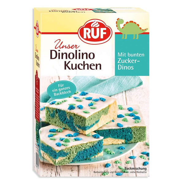 RUF Dinolino Cake, Tort tricolor în foi cu aromă de lămâie, 850 grame Sprinkles Naty Shop Tort Dino
