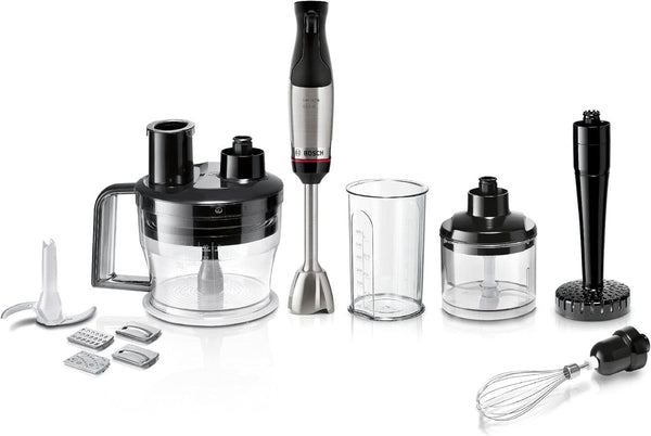 Bosch Stabmixer Ergomaster Serie 6 MSM6M673, 10 Jahre Motorgarantie, Edelstahl-Klingen, Verschleißfreie Keramik-Kupplung, Luftkühlung, Zerkleinerer, Kartoffelstampfer, Schneebesen, 1000 W Bucatarie Naty Shop