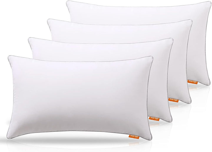 Pernă Sweetnight 40X40 Set de 2, umplutură de pernă din fibre de lemn din poliester, pernă moale și de susținere pentru toate pozițiile de dormit, pernă de dormit respirabilă, lavabilă cu fermoar Perne standard Naty Shop 4 bucăți (1 pachet) 48X74Cm