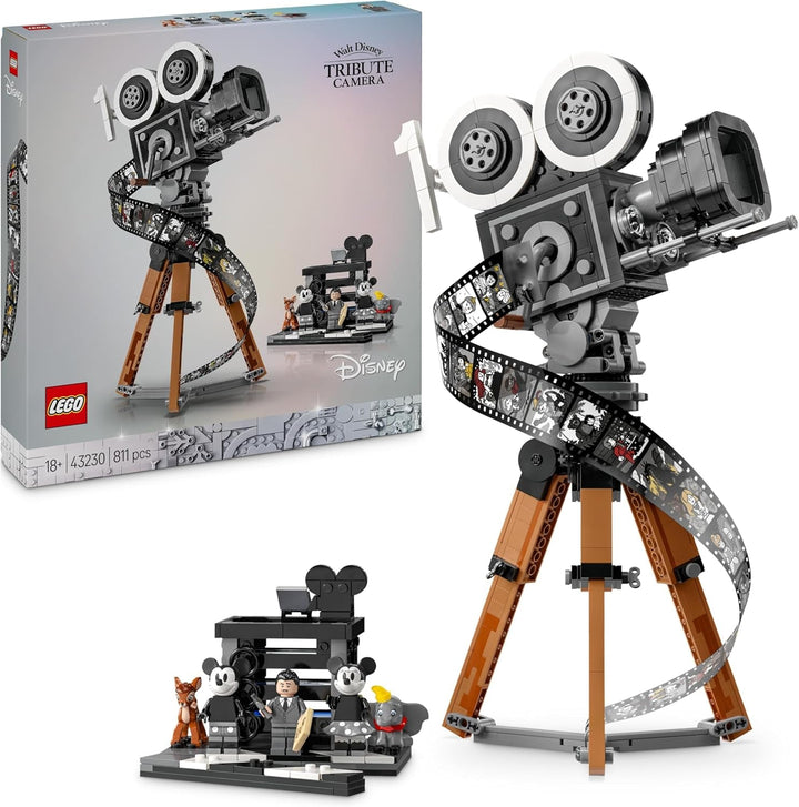LEGO | Disney Camera - Tribute to Walt Disney, Set pentru adulți cu mini figurine Mickey și Minnie Mouse, figurine Bambi și Dumbo, Cadou pentru femei, bărbați și fani, Expoziție 43230 Seturi de constructie Besuche den LEGO-Store Modern