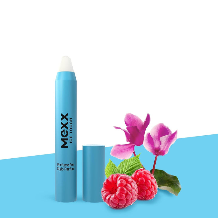 Mexx Ice Touch Woman Parfum to Go, parfum fructat-floral pentru femei, stick de parfum solid, perfect pentru călătorii, 3 g