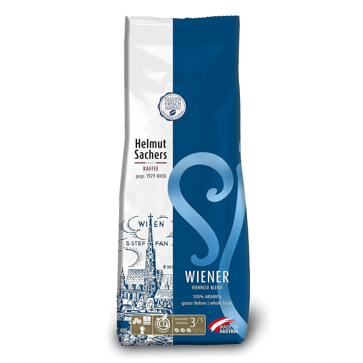 Helmut Sachers Kaffee - amestec vienez, cafea Viennese Melange din boabe Arabica de primă clasă, prăjite în Austria Cafea Naty Shop 500 grame Amestec vienez