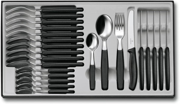 Victorinox Swiss Classic, tacâmuri profesionale, 24 piese, lamă foarte ascuțită, margine zimțată, oțel inoxidabil Naty Shop
