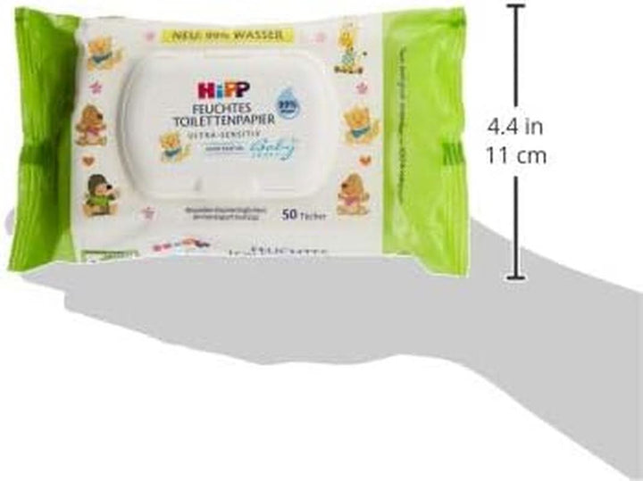 Hipp Babysanft Feuchtes Kinder Toilettenpapier, 6Er Pack (6 X 50 Stück) Naty Shop