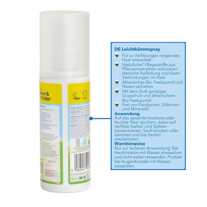 Spray de pieptănat ușor pentru copii Childs Farm 125 ml | Grapefruit și arbore de ceai organic | Descurcă și netezește | Potrivit pentru pielea uscată, sensibilă și pentru pielea predispusă la neurodermatită Produse pentru descurcarea părului Naty Shop