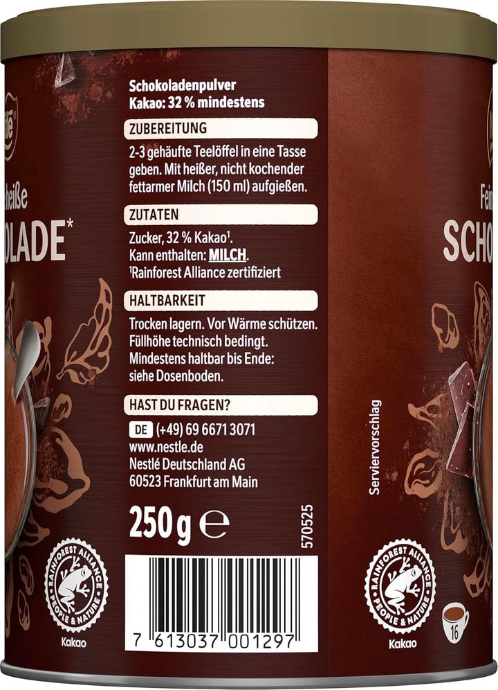 Ciocolată caldă Nestlé Finest, 1 pachet (1 X 250G) Cacao si Ciocolata Calda Naty Shop