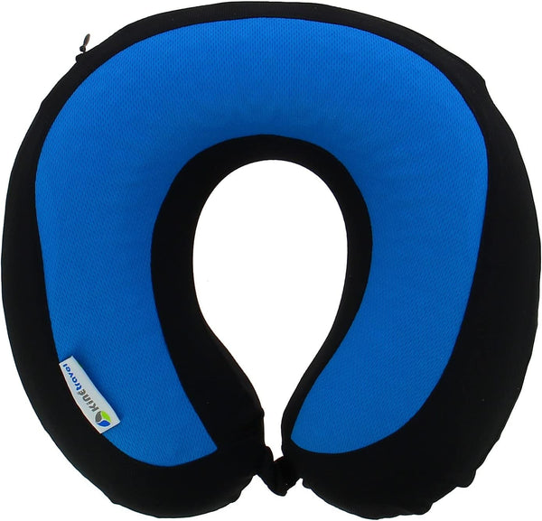 Kine Travel 169803 Pernă de gât cu gel, pernă de călătorie ergonomică, aprobată de fizioterapeut, negru și albastru Perne calatorie Naty Shop Titlu implicit