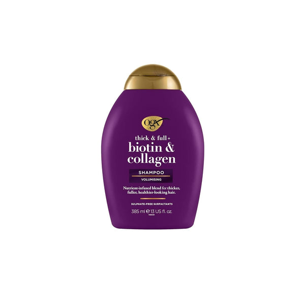 OGX Biotin & Collagen Shampoo (385 Ml), Șampon de întărire a părului pentru păr fin și subțire Duș și baie OGX 385 ml