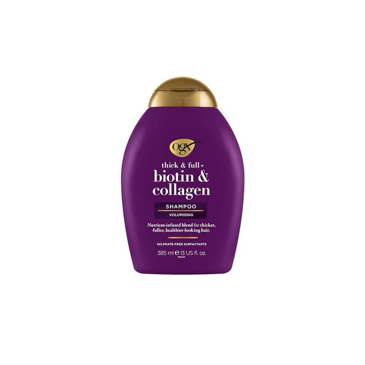 OGX Biotin & Collagen Shampoo (385 Ml), Șampon de întărire a părului pentru păr fin și subțire Duș și baie OGX 385 ml