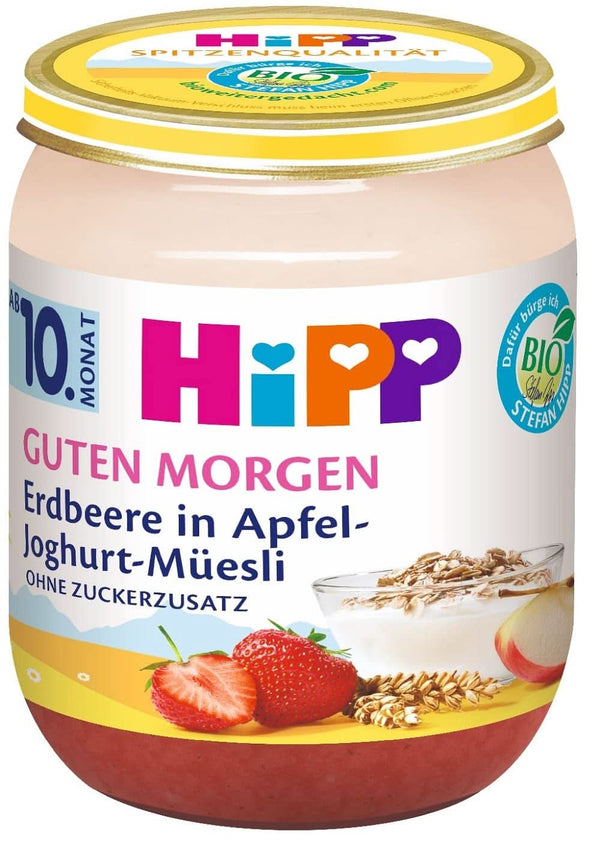 Muesli Hipp cu căpșuni și iaurt de mere, pachet de 6 X 160 grame Mama si Copilul Naty Shop