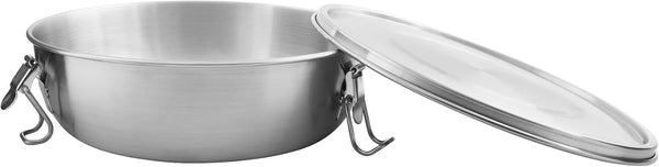 Tatonka Food Bowl - Recipient / bol pentru alimente din oțel inoxidabil - Cu capac, cleme de fixare și scalare a volumului - 0,5L / 0,75L / 1L volum Cutii depozitare alimente Naty Shop 1,0 litru